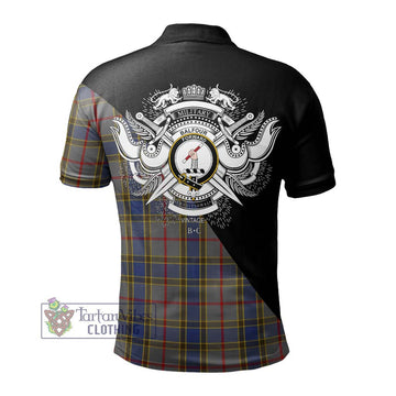 Balfour Tartan Polo Shirt with Family Crest and Military Logo Style