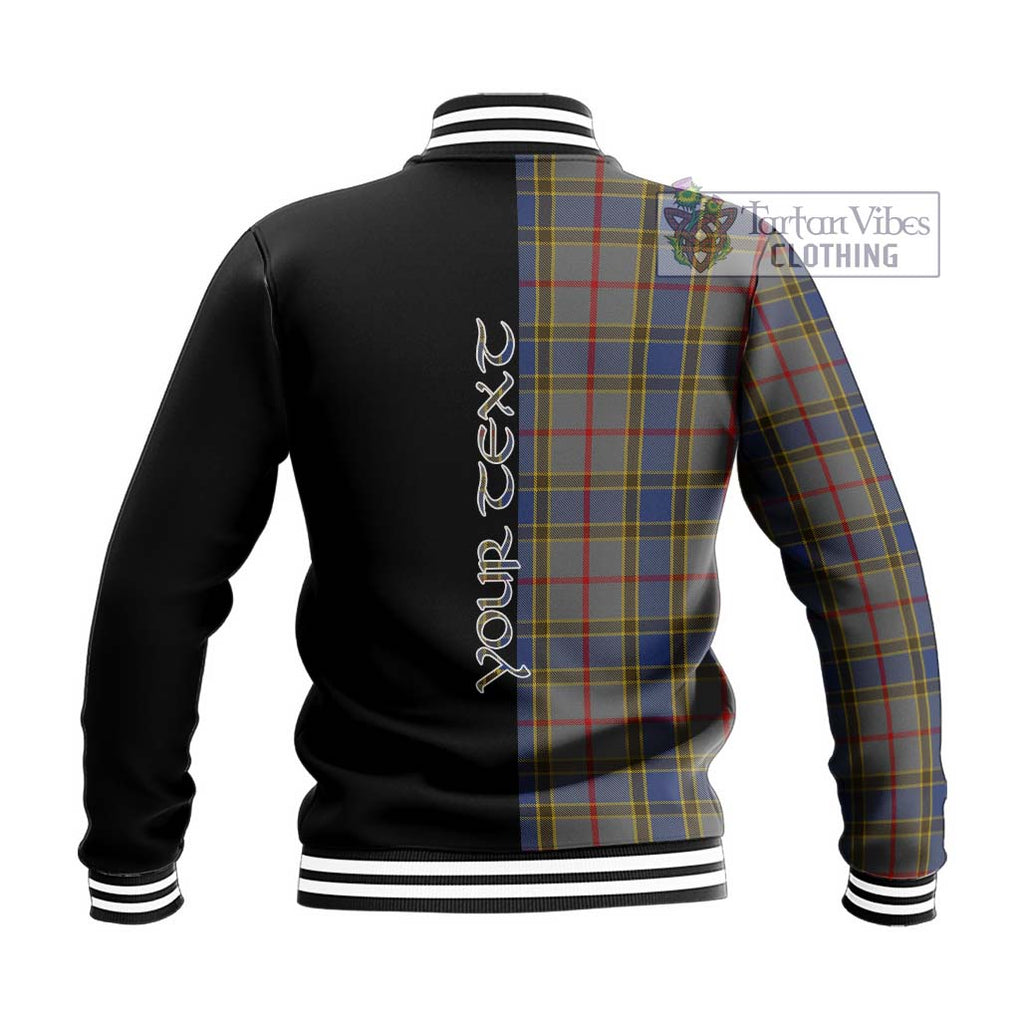 Balfour Tartan Baseball Jacket with Family Crest and Half Of Me Style - Tartanvibesclothing Shop