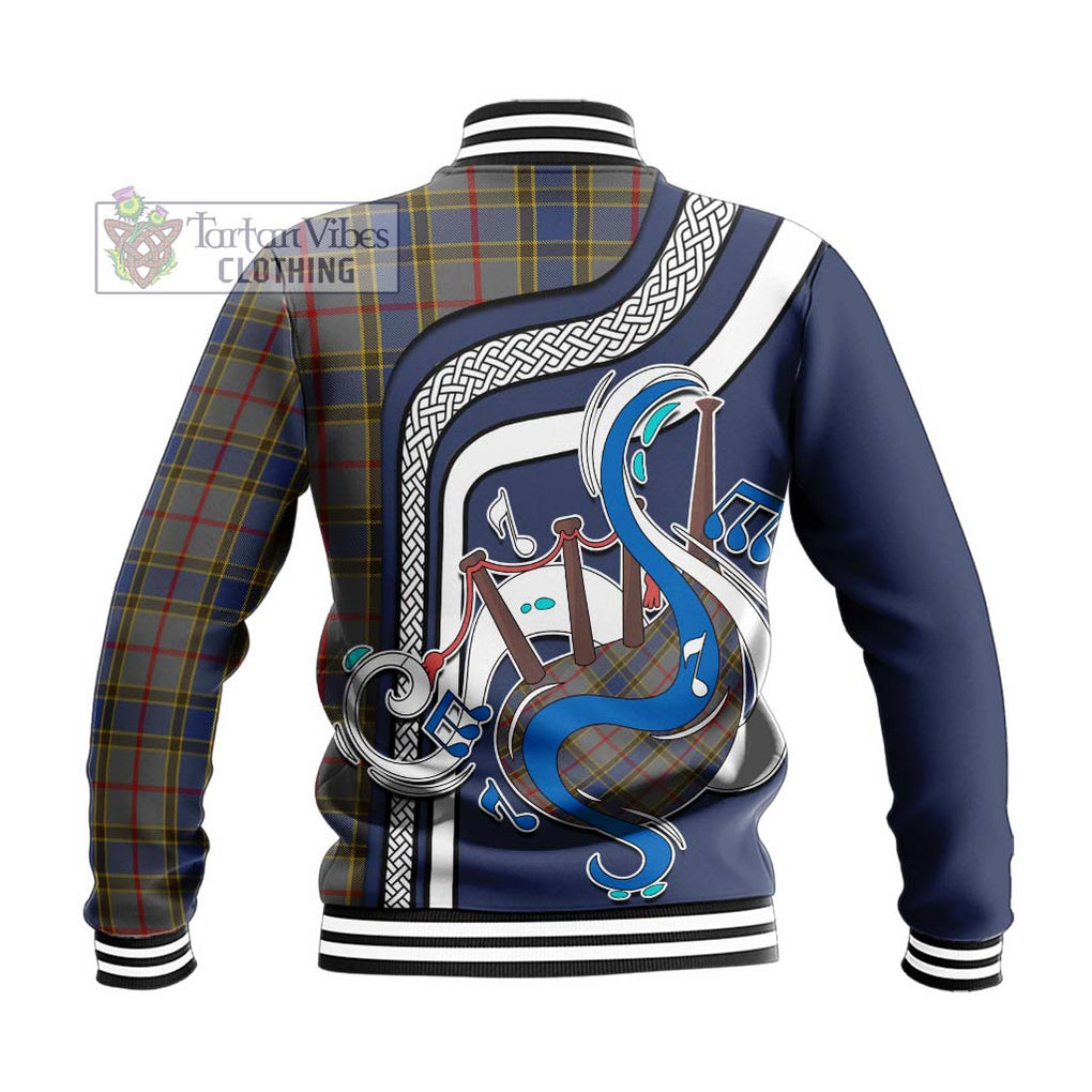 Tartan Vibes Clothing Balfour Tartan Baseball Jacket with Epic Bagpipe Style