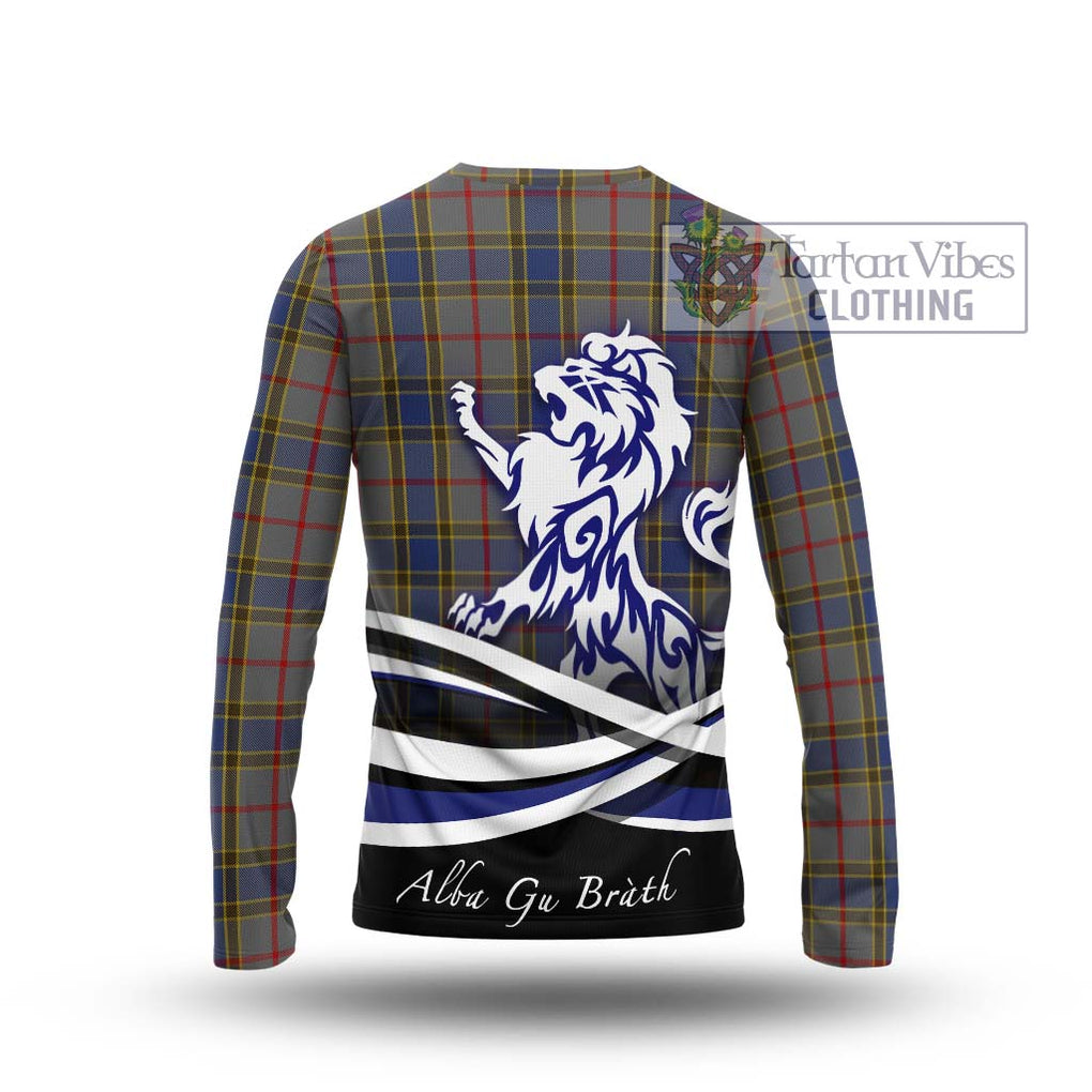 Balfour Tartan Long Sleeve T-Shirt with Alba Gu Brath Regal Lion Emblem - Tartanvibesclothing Shop