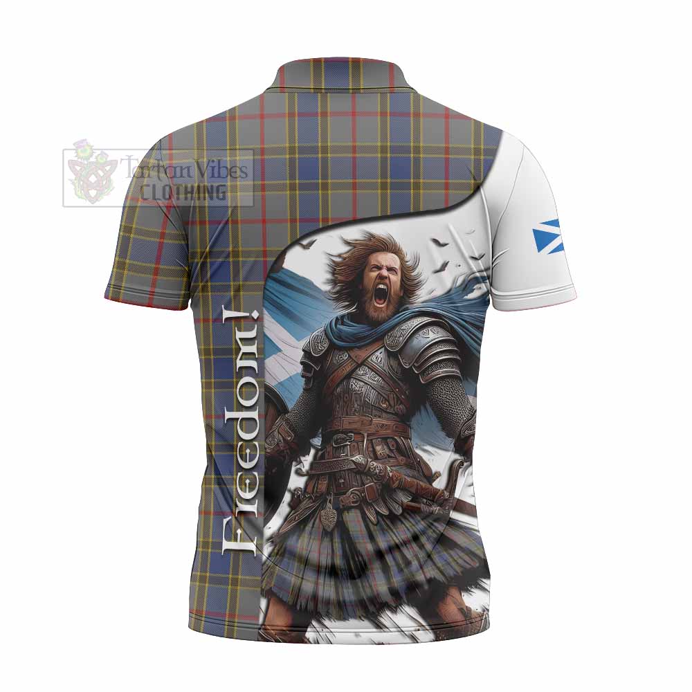 Tartan Vibes Clothing Balfour Crest Tartan Zipper Polo Shirt Inspired by the Freedom of Scottish Warrior