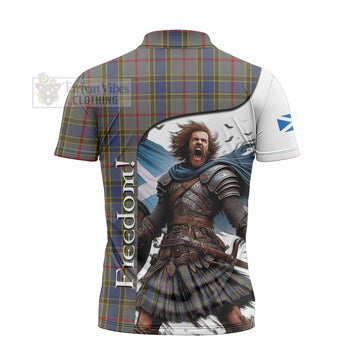 Balfour Crest Tartan Zipper Polo Shirt Inspired by the Freedom of Scottish Warrior