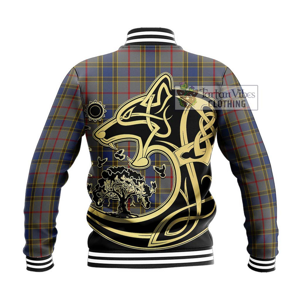 Balfour Tartan Baseball Jacket with Family Crest Celtic Wolf Style - Tartan Vibes Clothing