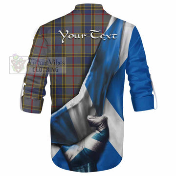 Balfour Tartan Ghillie Kilt Shirt with Family Crest Scotland Patriotic Style