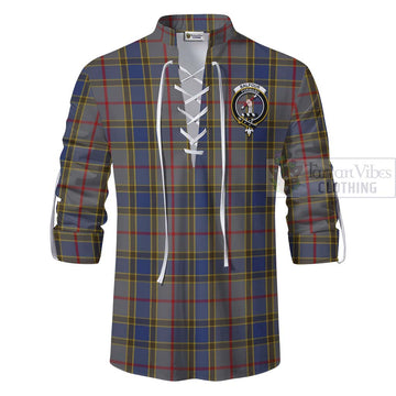 Balfour Tartan Ghillie Kilt Shirt with Family Crest Celtic Skull Style