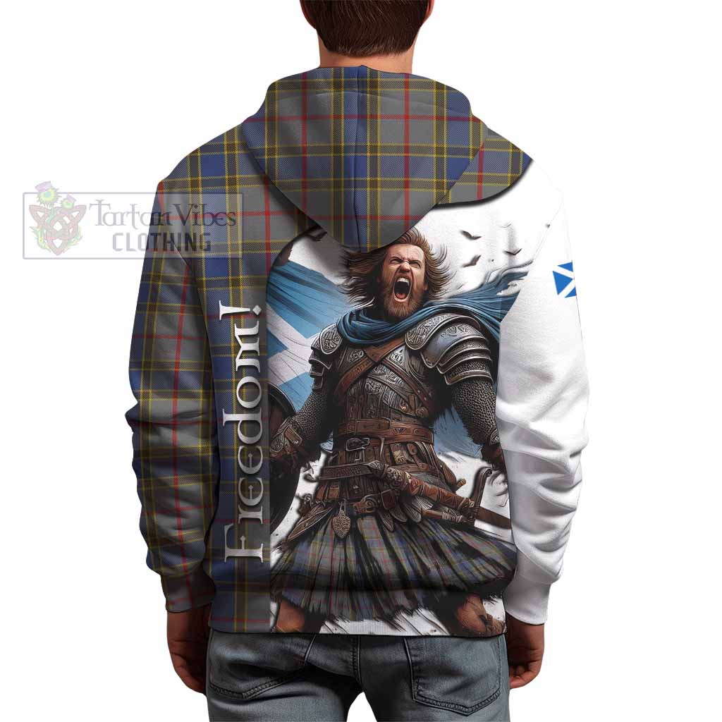 Tartan Vibes Clothing Balfour Crest Tartan Hoodie Inspired by the Freedom of Scottish Warrior