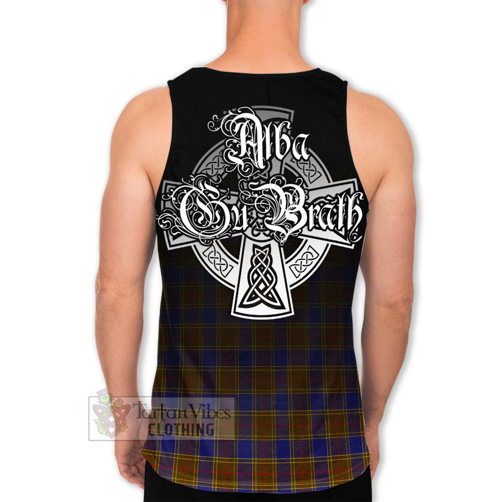 Tartan Vibes Clothing Balfour Tartan Men's Tank Top Featuring Alba Gu Brath Family Crest Celtic Inspired