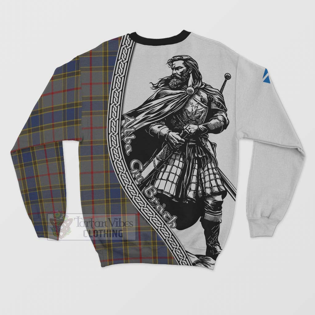 Tartan Vibes Clothing Balfour Tartan Clan Crest Sweatshirt with Highlander Warrior Celtic Style