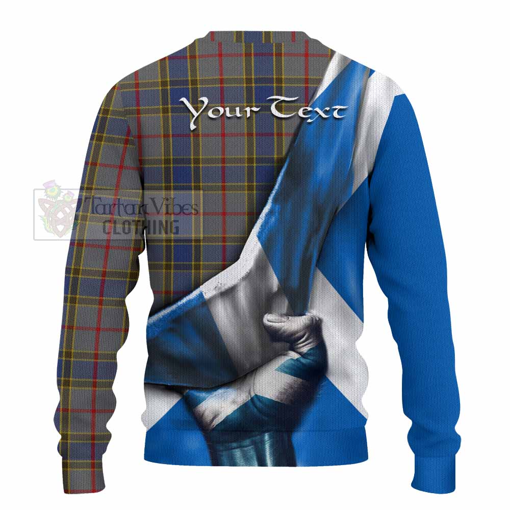 Tartan Vibes Clothing Balfour Tartan Knitted Sweater with Family Crest Scotland Patriotic Style