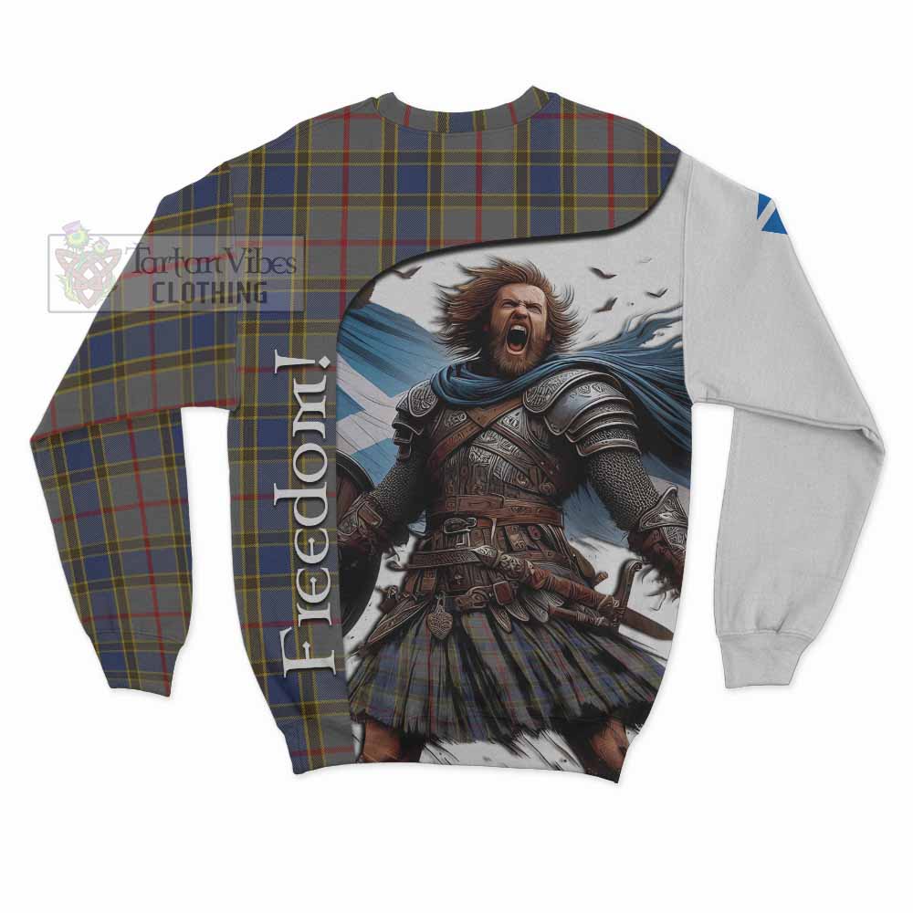 Tartan Vibes Clothing Balfour Crest Tartan Sweatshirt Inspired by the Freedom of Scottish Warrior