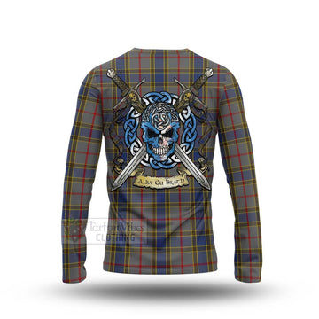 Balfour Tartan Long Sleeve T-Shirt with Family Crest Celtic Skull Style