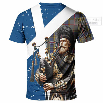 Balfour Tartan T-Shirt with Family Crest Scottish Bagpiper Vibes