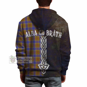 Balfour Tartan Family Crest Hoodie Alba Gu Brath Be Brave Lion Ancient Style - Tartan Vibes Clothing