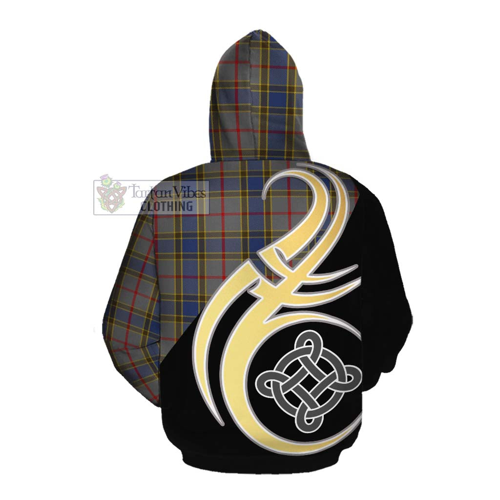 Tartan Vibes Clothing Balfour Tartan Cotton Hoodie with Family Crest and Celtic Symbol Style