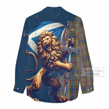 Balfour Tartan Family Crest Women's Casual Shirt with Scottish Majestic Lion