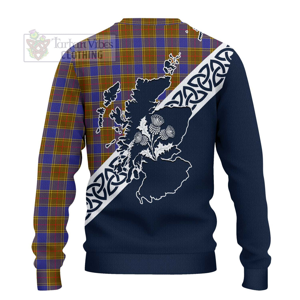 Tartan Vibes Clothing Balfour Tartan Knitted Sweater Featuring Thistle and Scotland Map