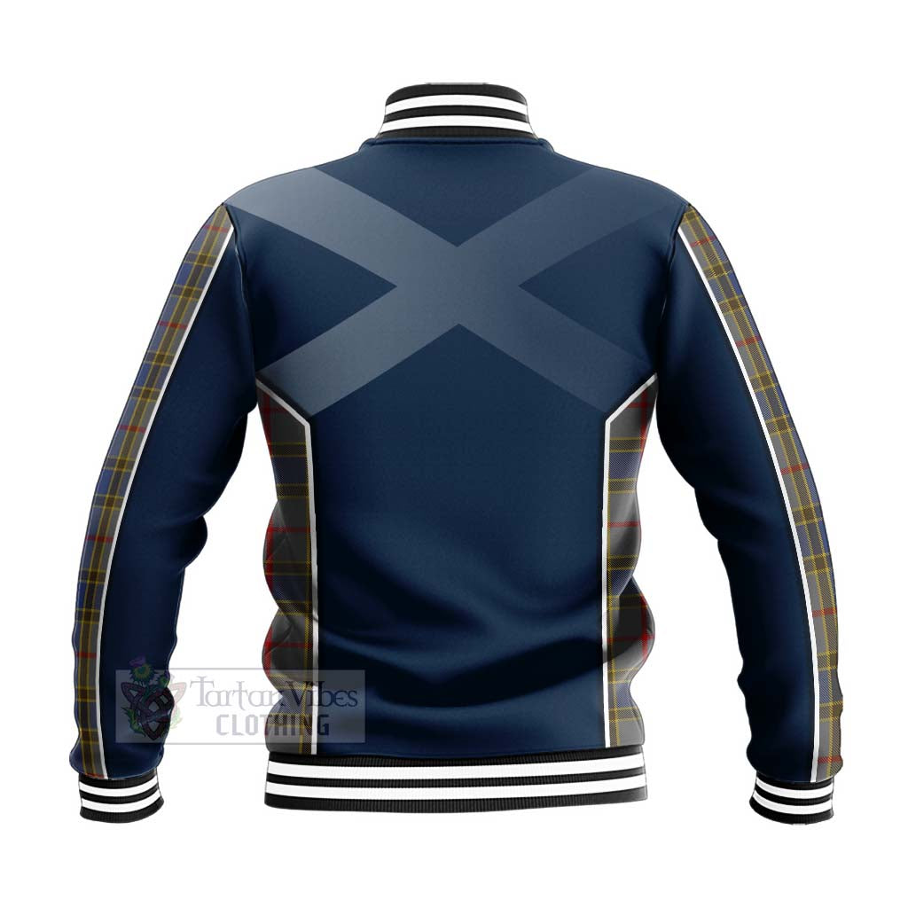 Tartan Vibes Clothing Balfour Tartan Baseball Jacket with Family Crest and Scottish Thistle Vibes Sport Style