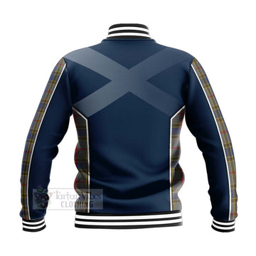 Balfour Tartan Baseball Jacket with Family Crest and Scottish Thistle Vibes Sport Style