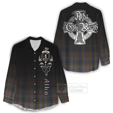 Balfour Tartan Women's Casual Shirt Featuring Alba Gu Brath Family Crest Celtic Inspired