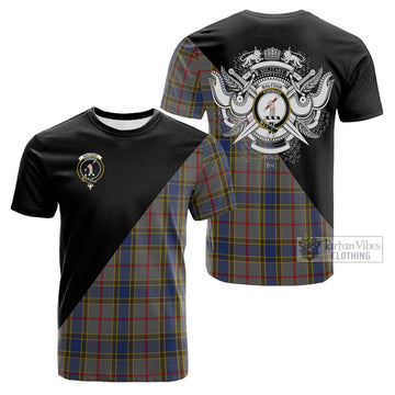 Balfour Tartan Cotton T-shirt with Family Crest and Military Logo Style