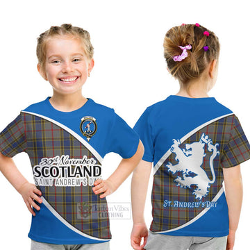 Balfour Family Crest Tartan Kid T-Shirt Celebrate Saint Andrew's Day in Style