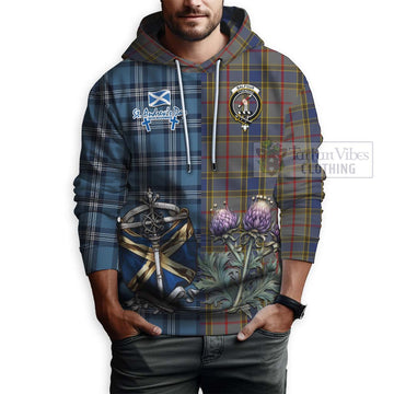 Balfour Tartan Hoodie Happy St. Andrew's Day Half Tartan Style