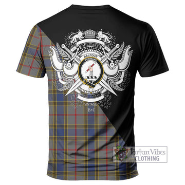 Balfour Tartan T-Shirt with Family Crest and Military Logo Style