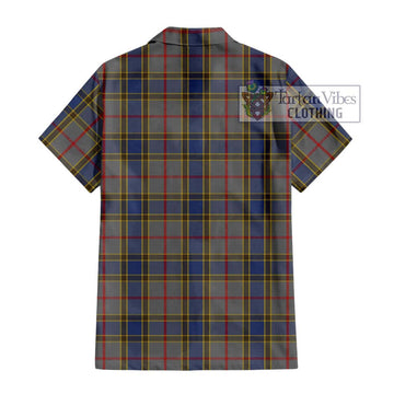 Balfour Tartan Short Sleeve Button Shirt with Family Crest DNA In Me Style