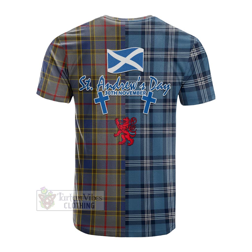 Tartan Vibes Clothing Balfour Tartan Cotton T-shirt Happy St. Andrew's Day Half Tartan Style