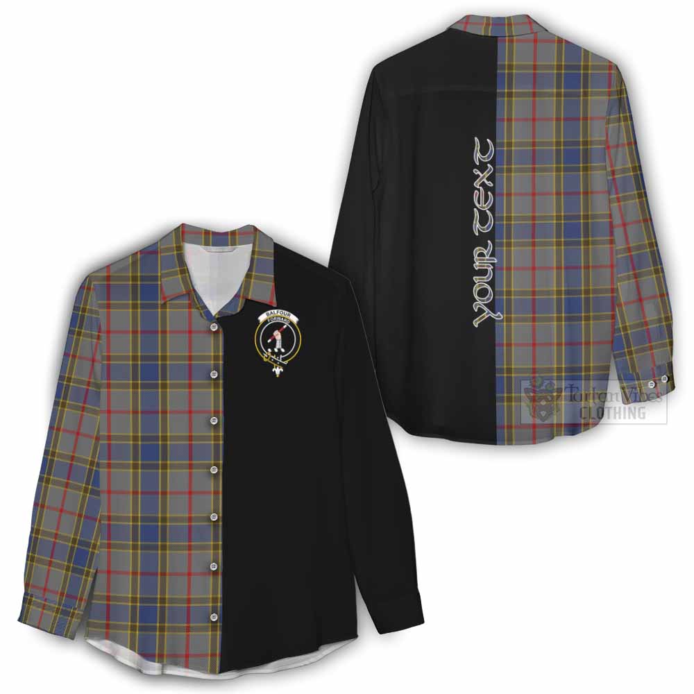 Tartan Vibes Clothing Balfour Tartan Women's Casual Shirt with Family Crest and Half Of Me Style