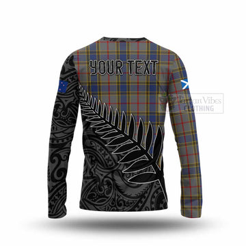 Balfour Crest Tartan Long Sleeve T-Shirt with New Zealand Silver Fern Half Style