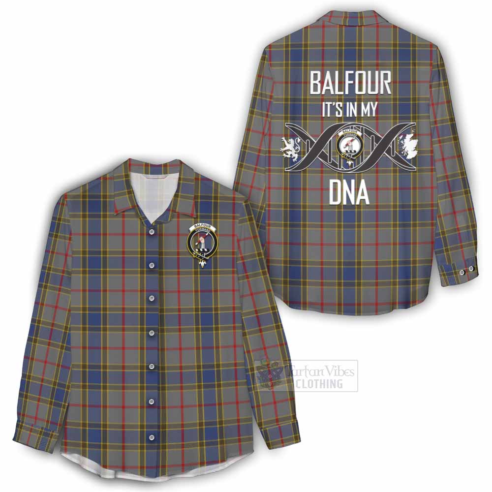 Tartan Vibes Clothing Balfour Tartan Women's Casual Shirt with Family Crest DNA In Me Style