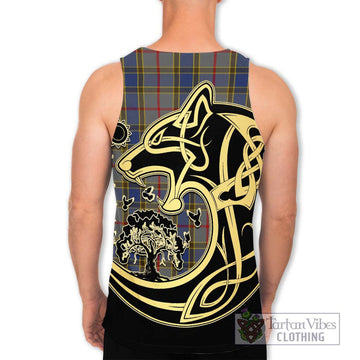 Balfour Tartan Men's Tank Top with Family Crest Celtic Wolf Style