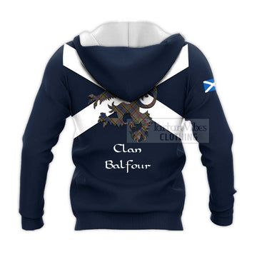 Balfour Tartan Lion Rampant Knitted Hoodie Proudly Display Your Heritage with Alba Gu Brath and Clan Name