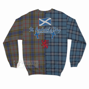 Balfour Tartan Sweatshirt Happy St. Andrew's Day Half Tartan Style