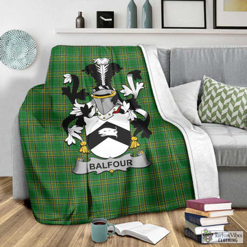 Balfour Irish Clan Tartan Blanket with Coat of Arms