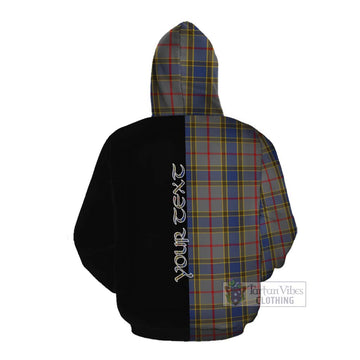 Balfour Tartan Cotton Hoodie with Family Crest and Half Of Me Style