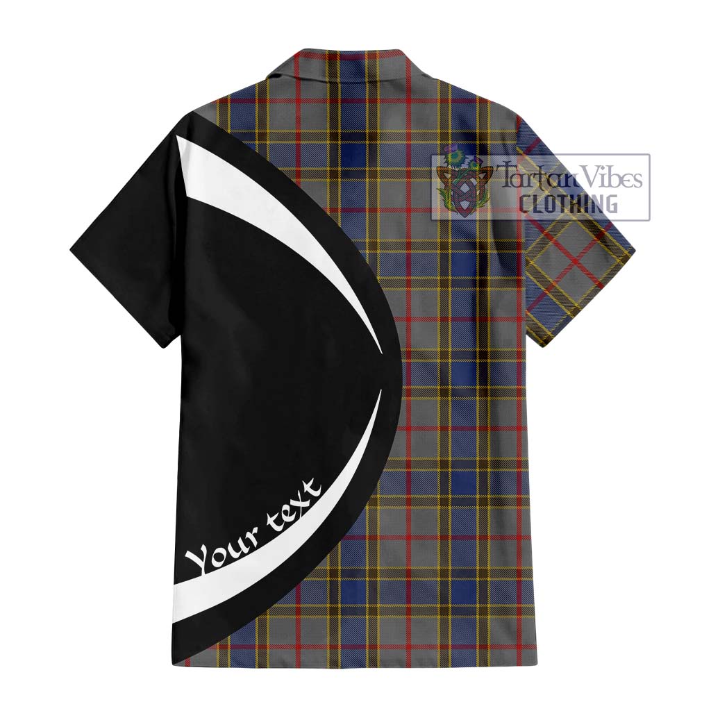 Balfour Tartan Short Sleeve Button Up with Family Crest Circle Style - Tartan Vibes Clothing