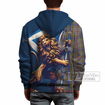 Balfour Tartan Family Crest Hoodie with Scottish Majestic Lion