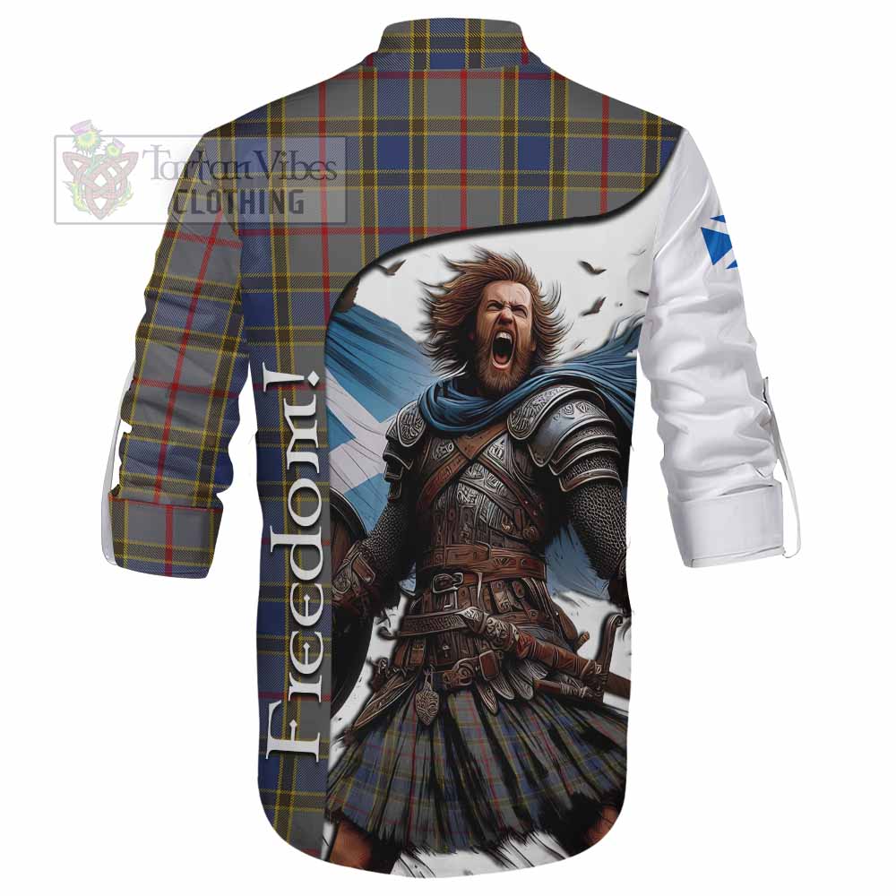 Tartan Vibes Clothing Balfour Crest Tartan Ghillie Kilt Shirt Inspired by the Freedom of Scottish Warrior