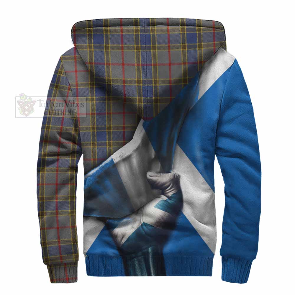 Tartan Vibes Clothing Balfour Tartan Sherpa Hoodie with Family Crest Scotland Patriotic Style