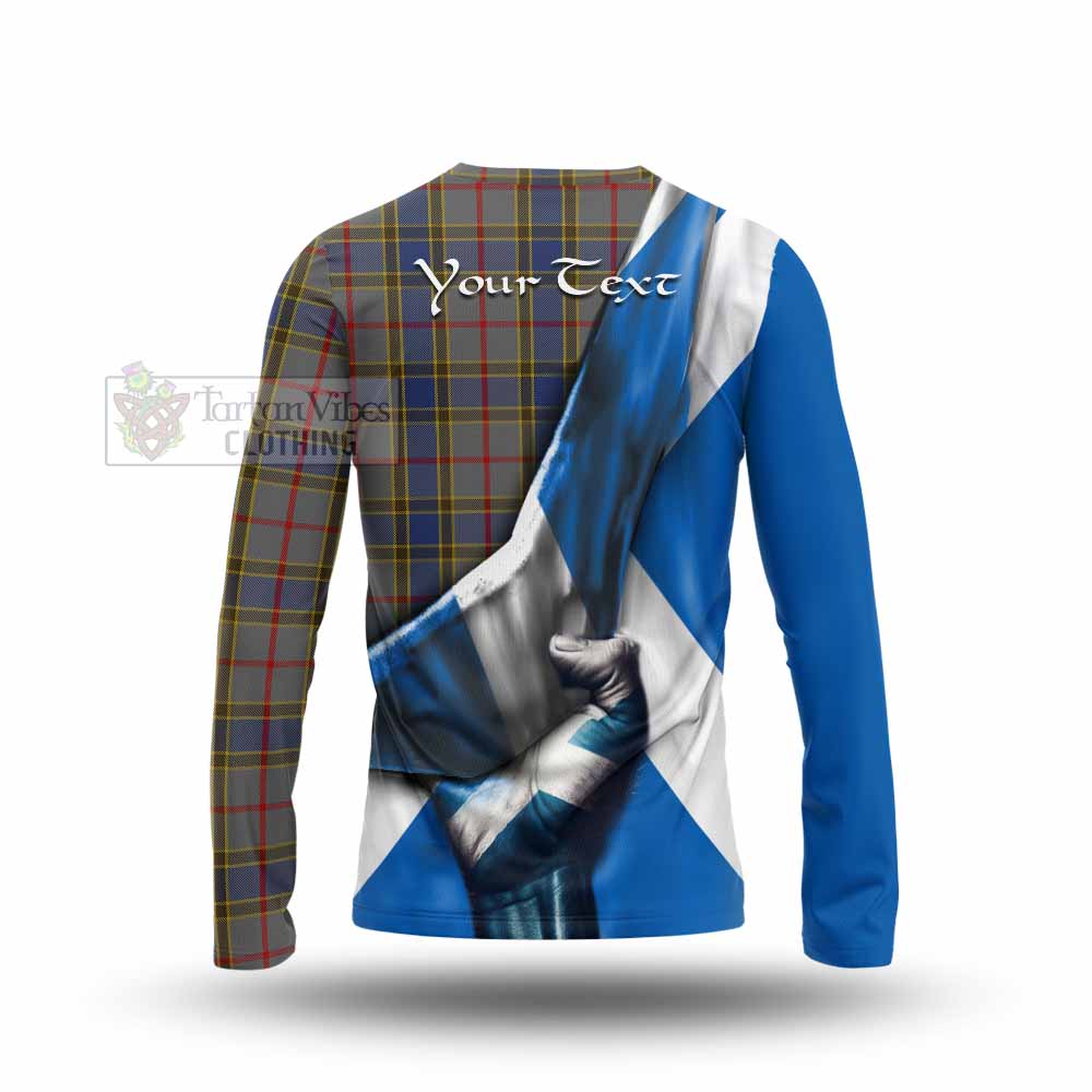 Tartan Vibes Clothing Balfour Tartan Long Sleeve T-Shirt with Family Crest Scotland Patriotic Style