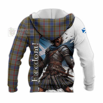 Balfour Crest Tartan Knitted Hoodie Inspired by the Freedom of Scottish Warrior