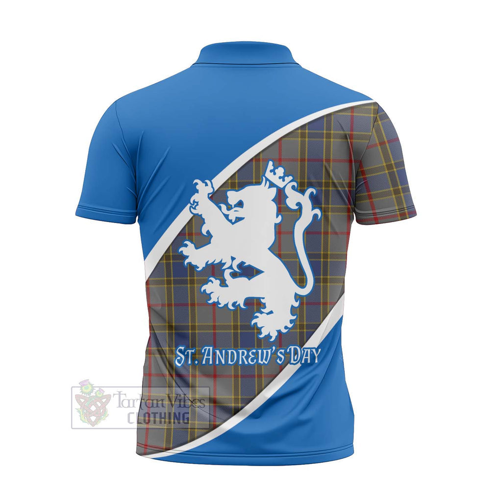 Tartan Vibes Clothing Balfour Family Crest Tartan Zipper Polo Shirt Celebrate Saint Andrew's Day in Style