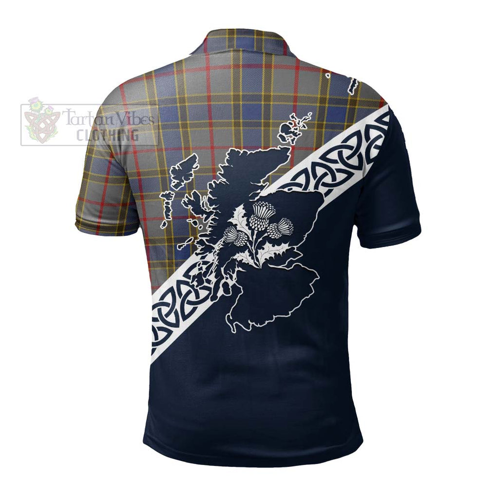 Balfour Tartan Polo Shirt Featuring Thistle and Scotland Map