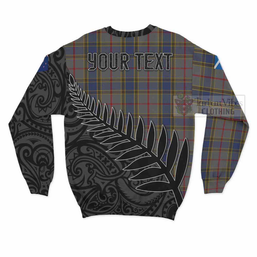 Tartan Vibes Clothing Balfour Crest Tartan Sweatshirt with New Zealand Silver Fern Half Style