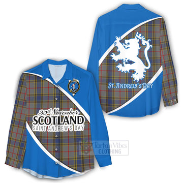 Balfour Family Crest Tartan Women's Casual Shirt Celebrate Saint Andrew's Day in Style