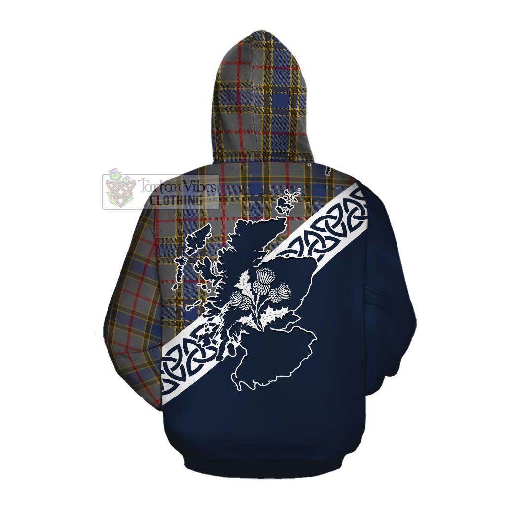 Tartan Vibes Clothing Balfour Tartan Cotton Hoodie Featuring Thistle and Scotland Map