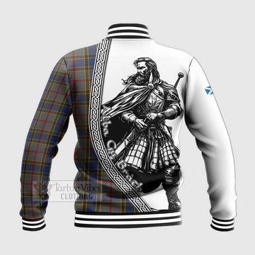 Balfour Tartan Clan Crest Baseball Jacket with Highlander Warrior Celtic Style