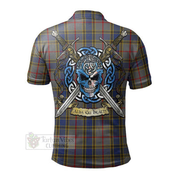 Balfour Tartan Polo Shirt with Family Crest Celtic Skull Style